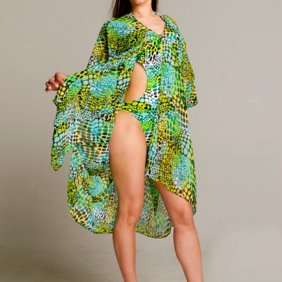 GREEN LEOPARD PRINT ONE-PIECE SWIMSUIT - Picture 3 of 3